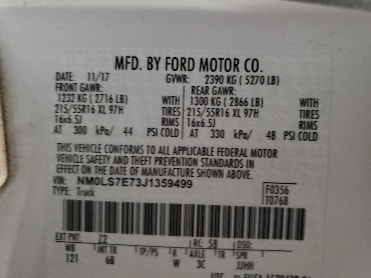 NM0LS7E73J1359499 2018 Ford Transit Connect Xl