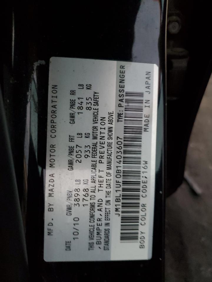 JM1BL1UF0B1403607 2011 Mazda 3 I