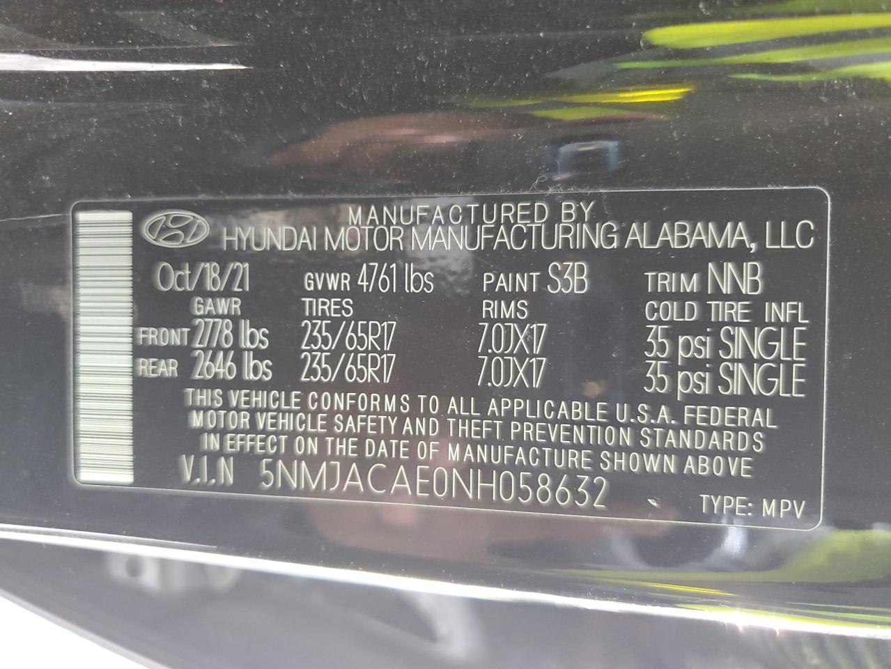 2022 Hyundai Tucson Se VIN: 5NMJACAE0NH058632 Lot: 69801394