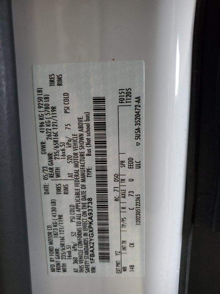 1FBAX2YGXPKA93738 2023 Ford Transit T-350