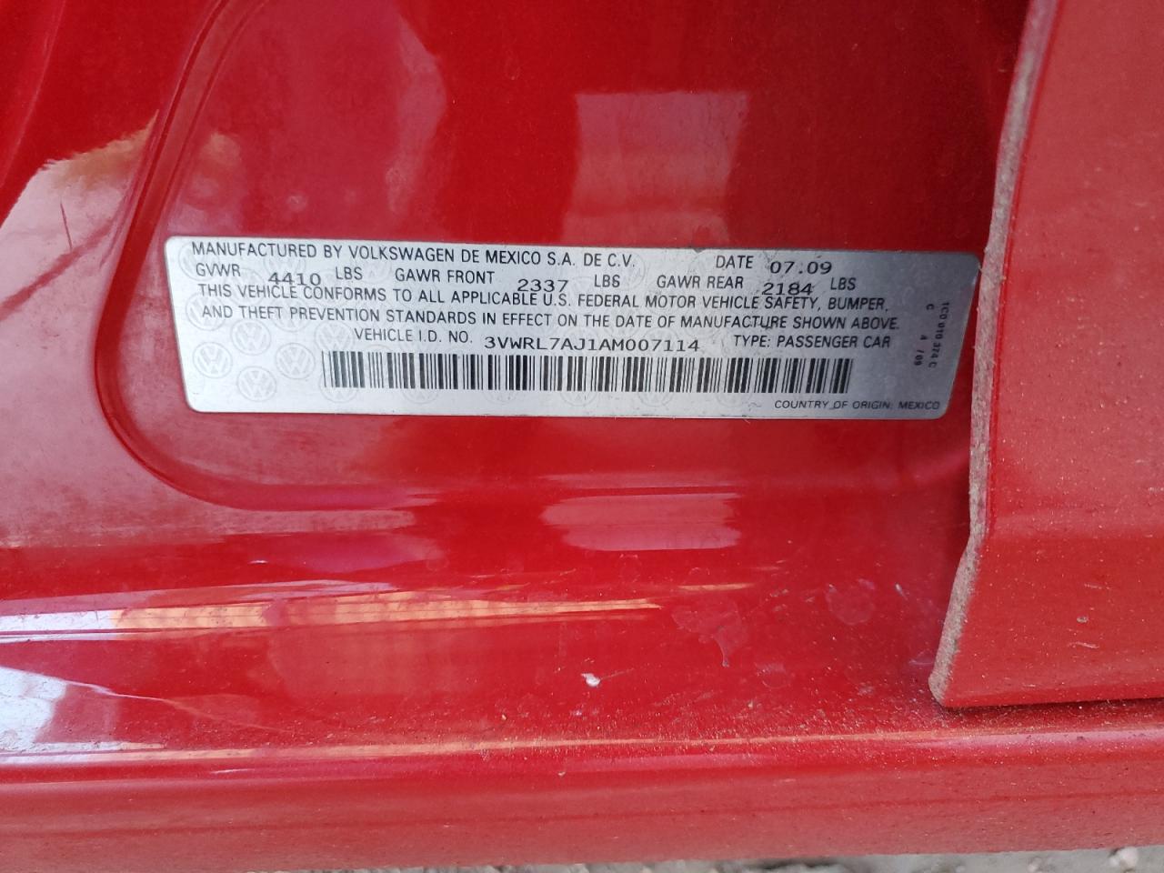 2010 Volkswagen Jetta Tdi VIN: 3VWRL7AJ1AM007114 Lot: 72479254