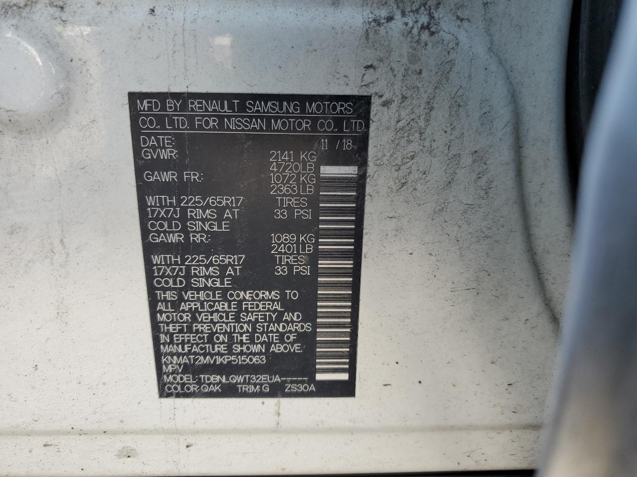 KNMAT2MV1KP515063 2019 NISSAN ROGUE - Image 16