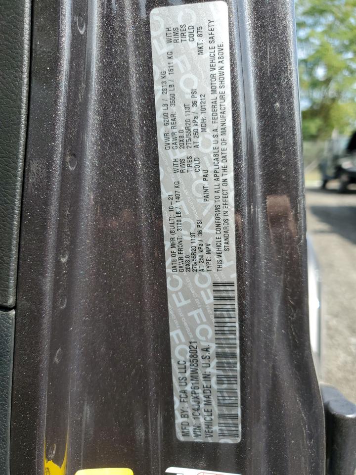 2021 Jeep Wrangler Unlimited Sahara 4Xe VIN: 1C4JJXP61MW858021 Lot: 71922364