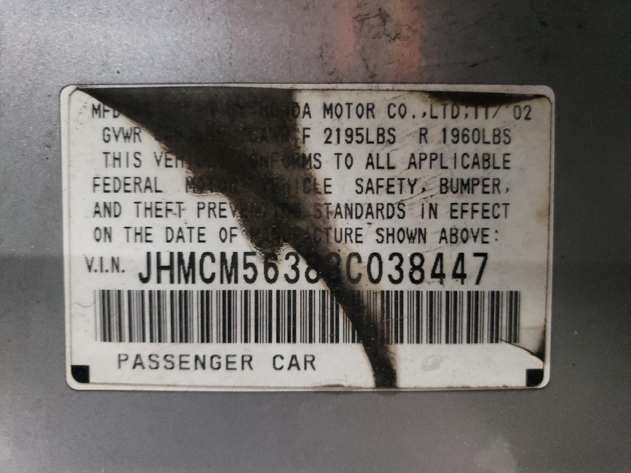 JHMCM56383C038447 2003 Honda Accord Lx