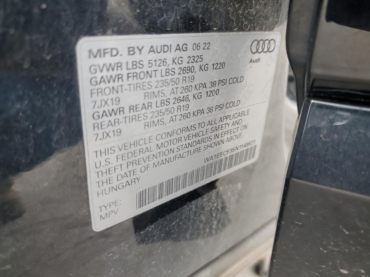 WA1EECF35N1148621 2022 Audi Q3 Premium Plus S Line 45