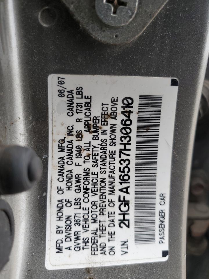 2HGFA16537H306410 2007 Honda Civic Lx