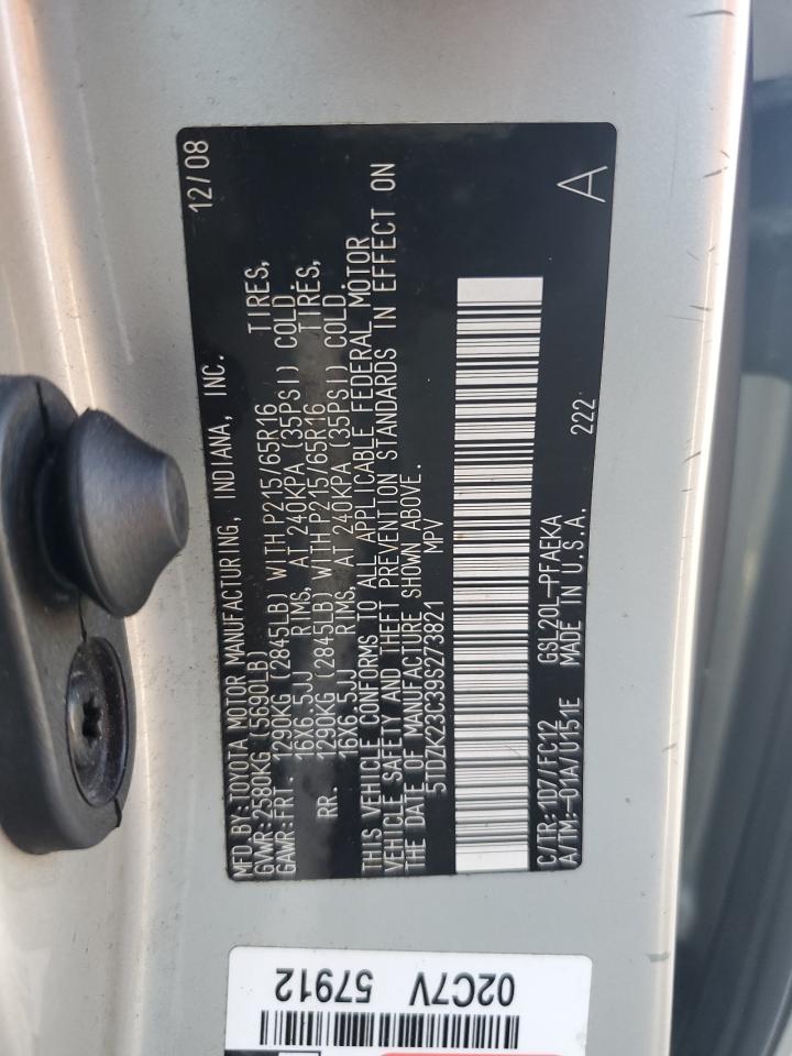 5TDZK23C39S273821 2009 Toyota Sienna Ce