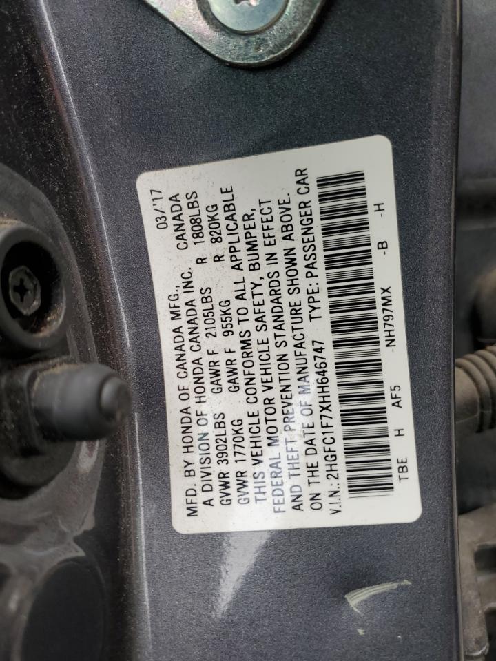 2HGFC1F7XHH646747 2017 HONDA CIVIC - Image 12