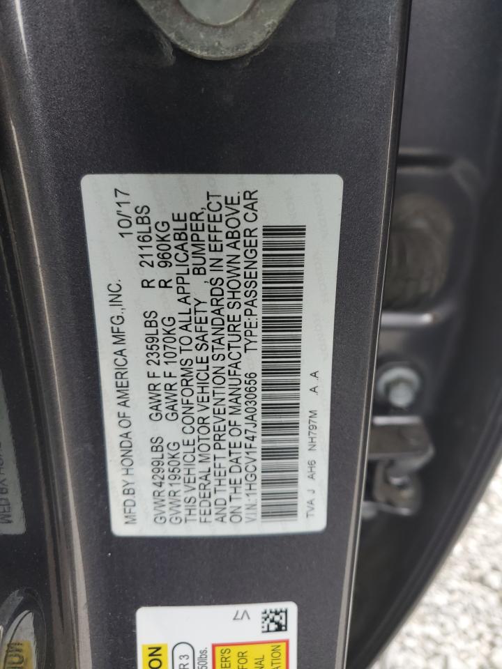 2018 Honda Accord Ex VIN: 1HGCV1F47JA030656 Lot: 78018754