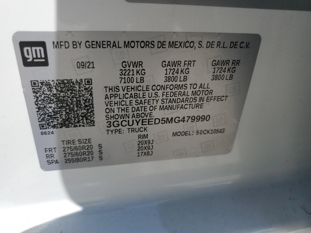 3GCUYEED5MG479990 2021 Chevrolet Silverado K1500 Rst