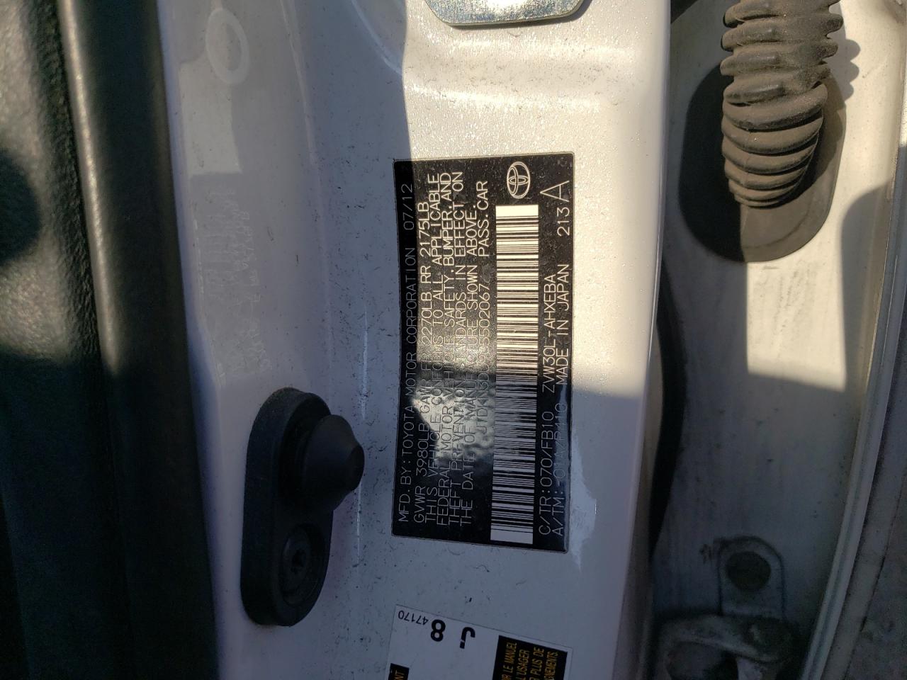 JTDKN3DU9C5502067 2012 Toyota Prius