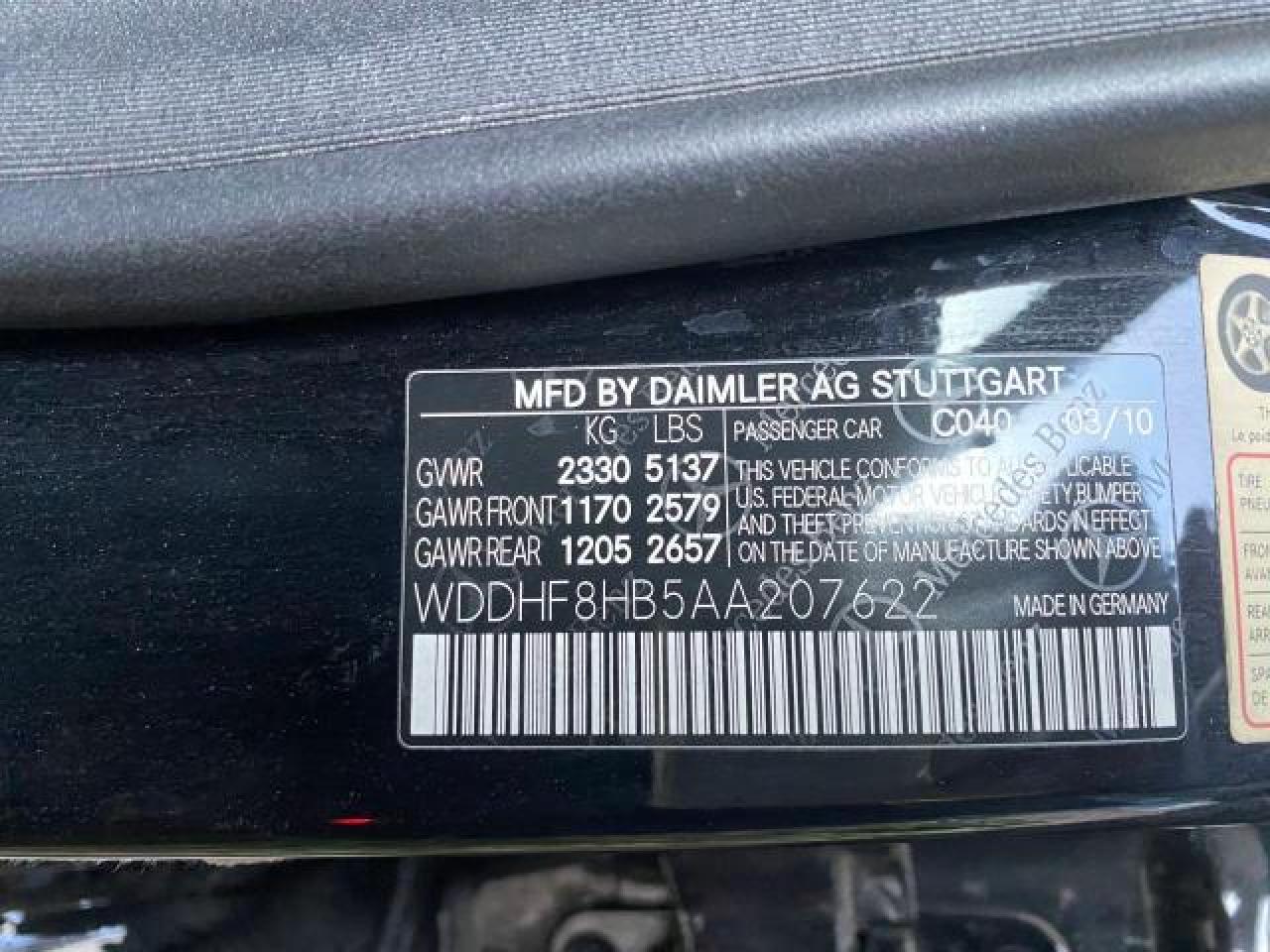 WDDHF8HB5AA207622 2010 Mercedes-Benz E 350 4Matic