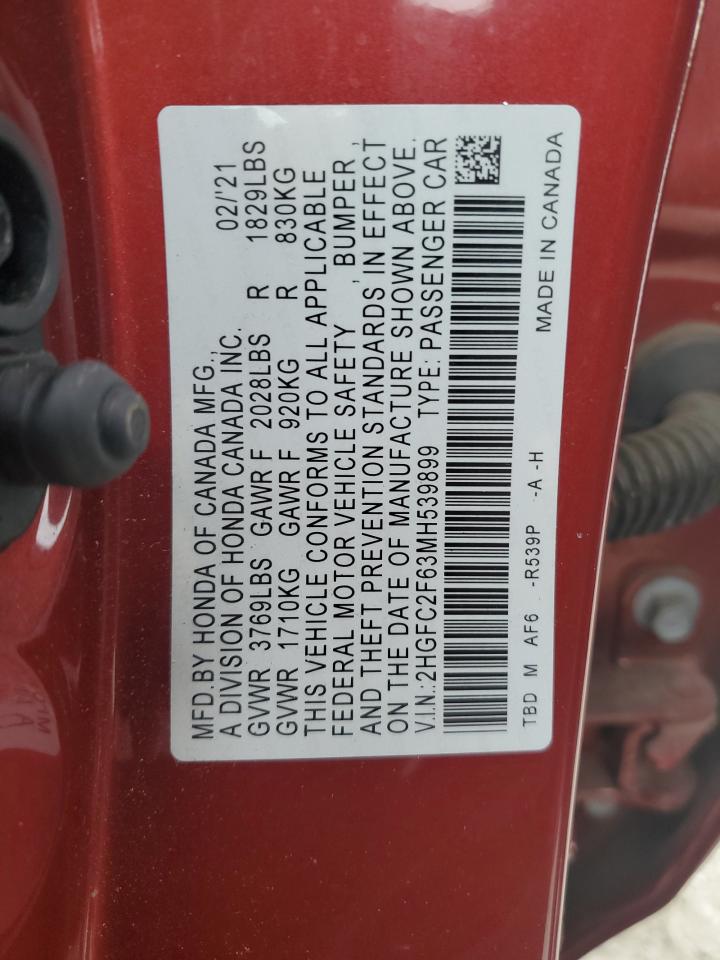 2HGFC2F63MH539899 2021 Honda Civic Lx 2HGFC2F63MH539899 2021 Honda Civic Lx