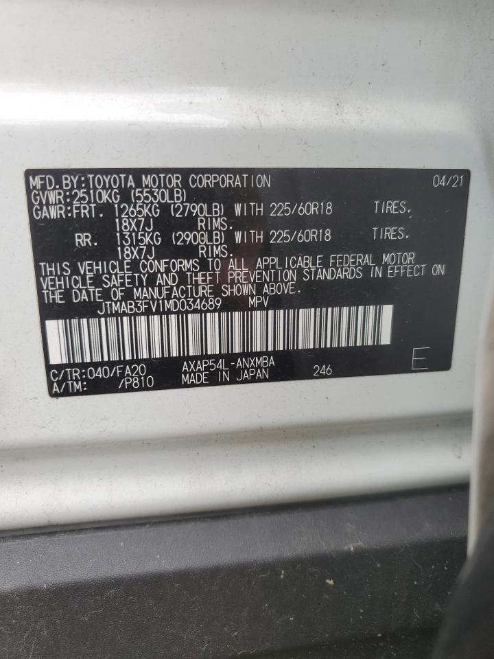 2021 Toyota Rav4 Prime Se VIN: JTMAB3FV1MD034689 Lot: 72217744