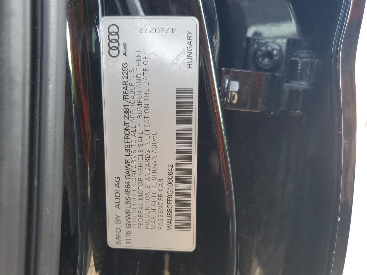 WAUB8GFF9G1060642 2016 Audi A3 Premium