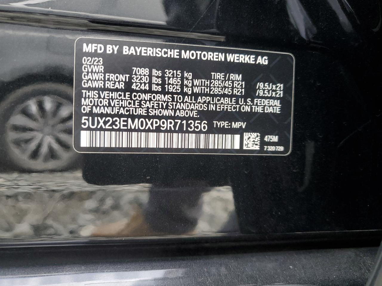 5UX23EM0XP9R71356 2023 BMW X7 xDrive40I