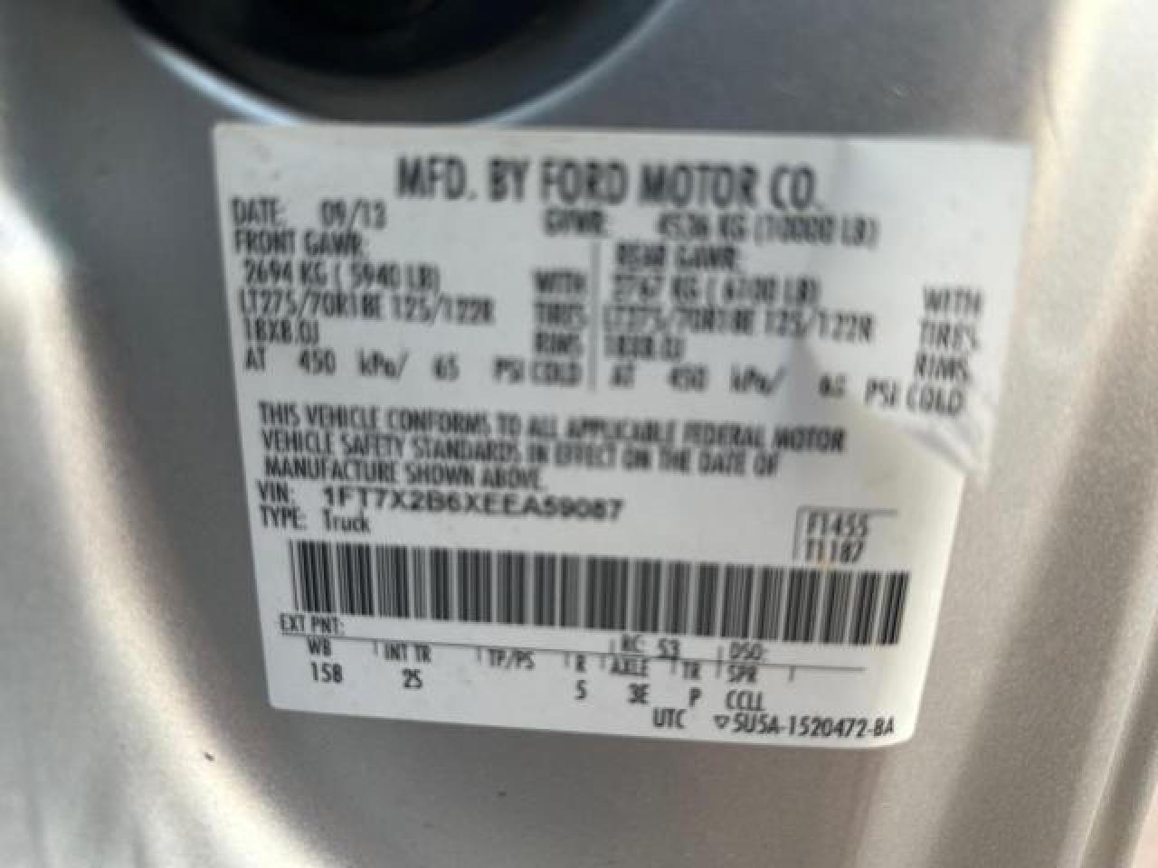 1FT7X2B6XEEA59087 2014 Ford F250 Super Duty