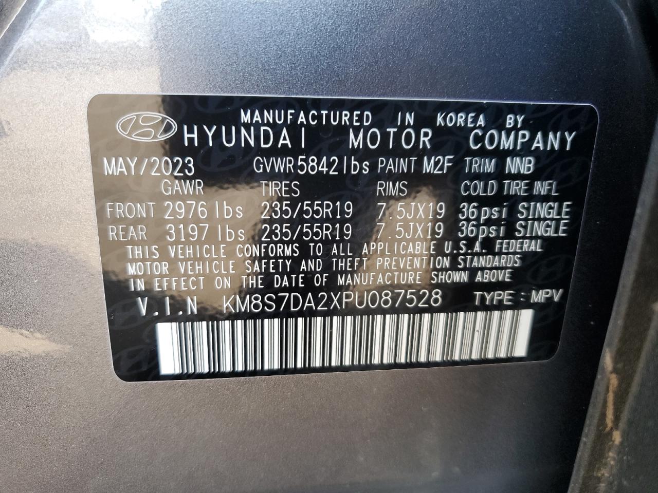 KM8S7DA2XPU087528 2023 Hyundai Santa Fe Limited