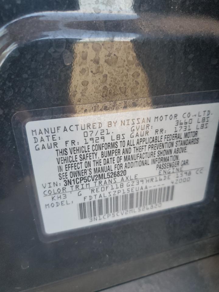 2021 Nissan Kicks Sv VIN: 3N1CP5CV2ML526820 Lot: 72659584