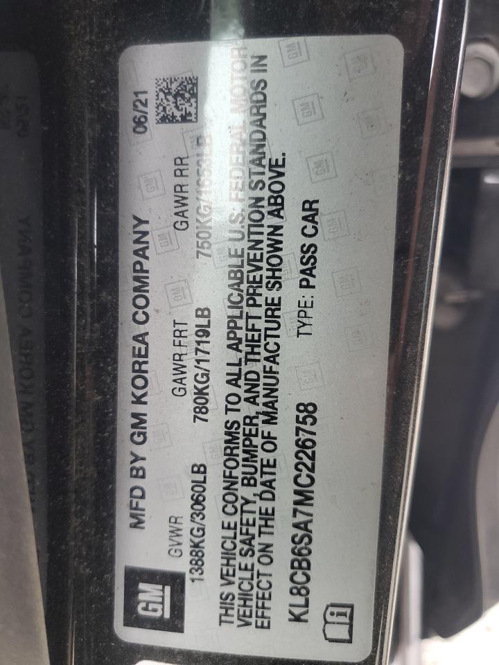 KL8CB6SA7MC226758 2021 Chevrolet Spark Ls