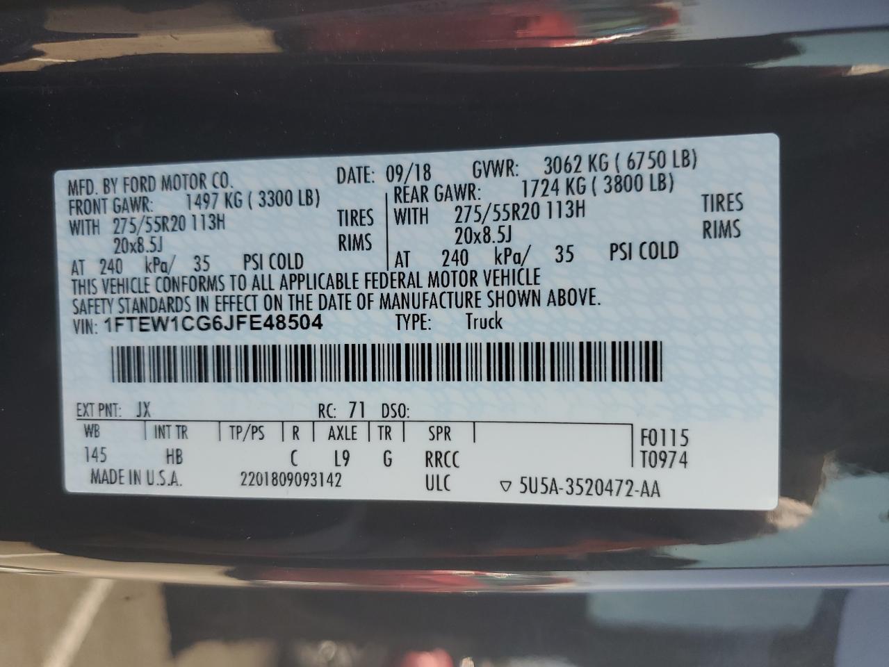1FTEW1CG6JFE48504 2018 Ford F150 Supercrew