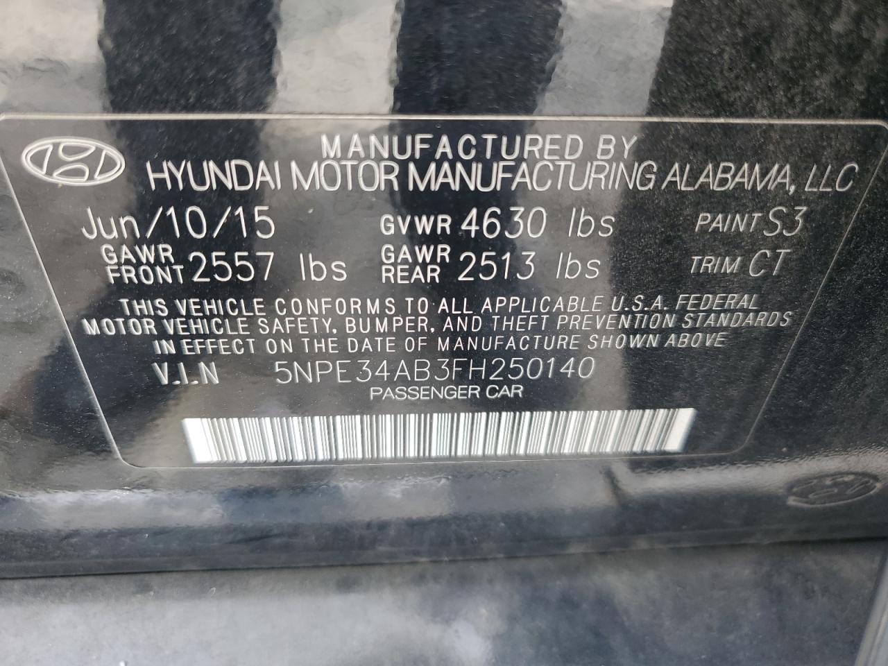 5NPE34AB3FH250140 2015 Hyundai Sonata Sport