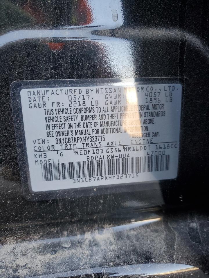 3N1CB7APXHY323715 2017 Nissan Sentra Sr Turbo