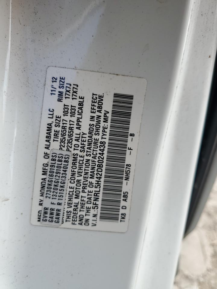 5FNRL5H42DB024438 2013 Honda Odyssey Ex