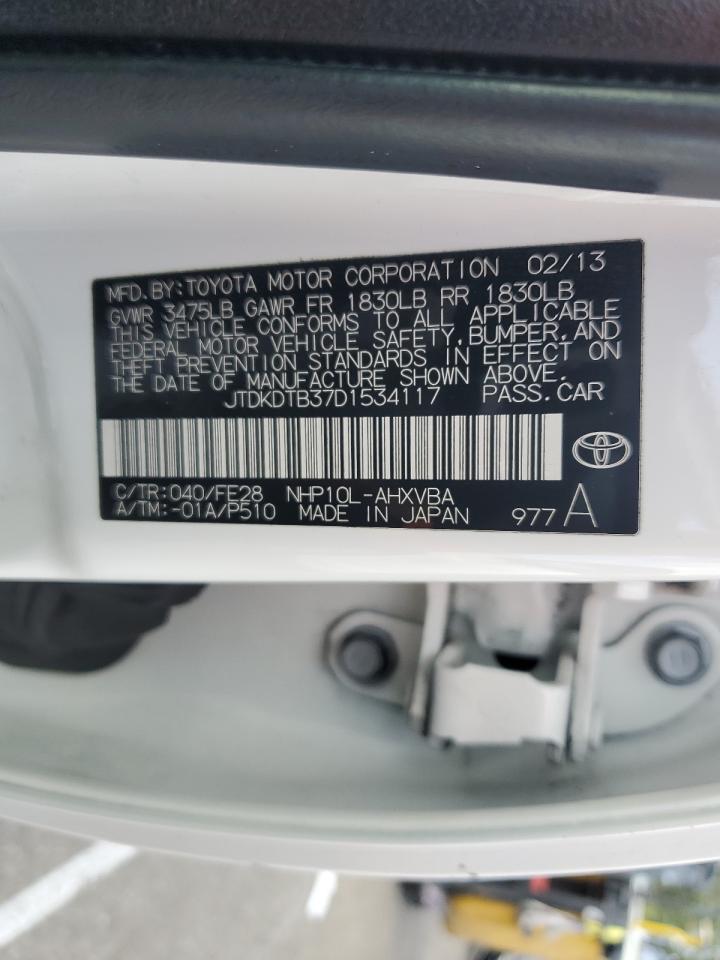 JTDKDTB37D1534117 2013 Toyota Prius C