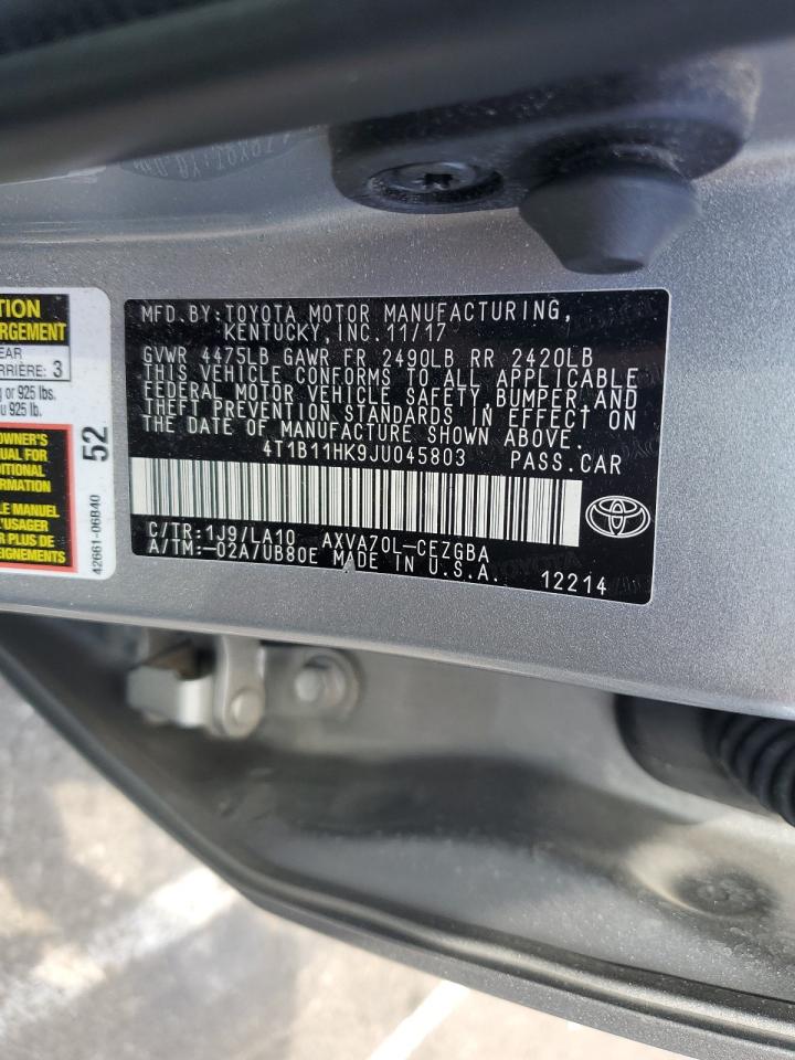 VIN 4T1B11HK9JU045803 2018 TOYOTA CAMRY no.13