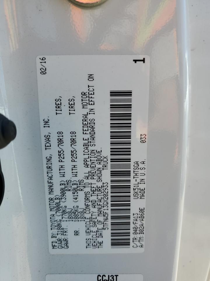 5TFNW5F13GX202933 2016 Toyota Tundra Sr