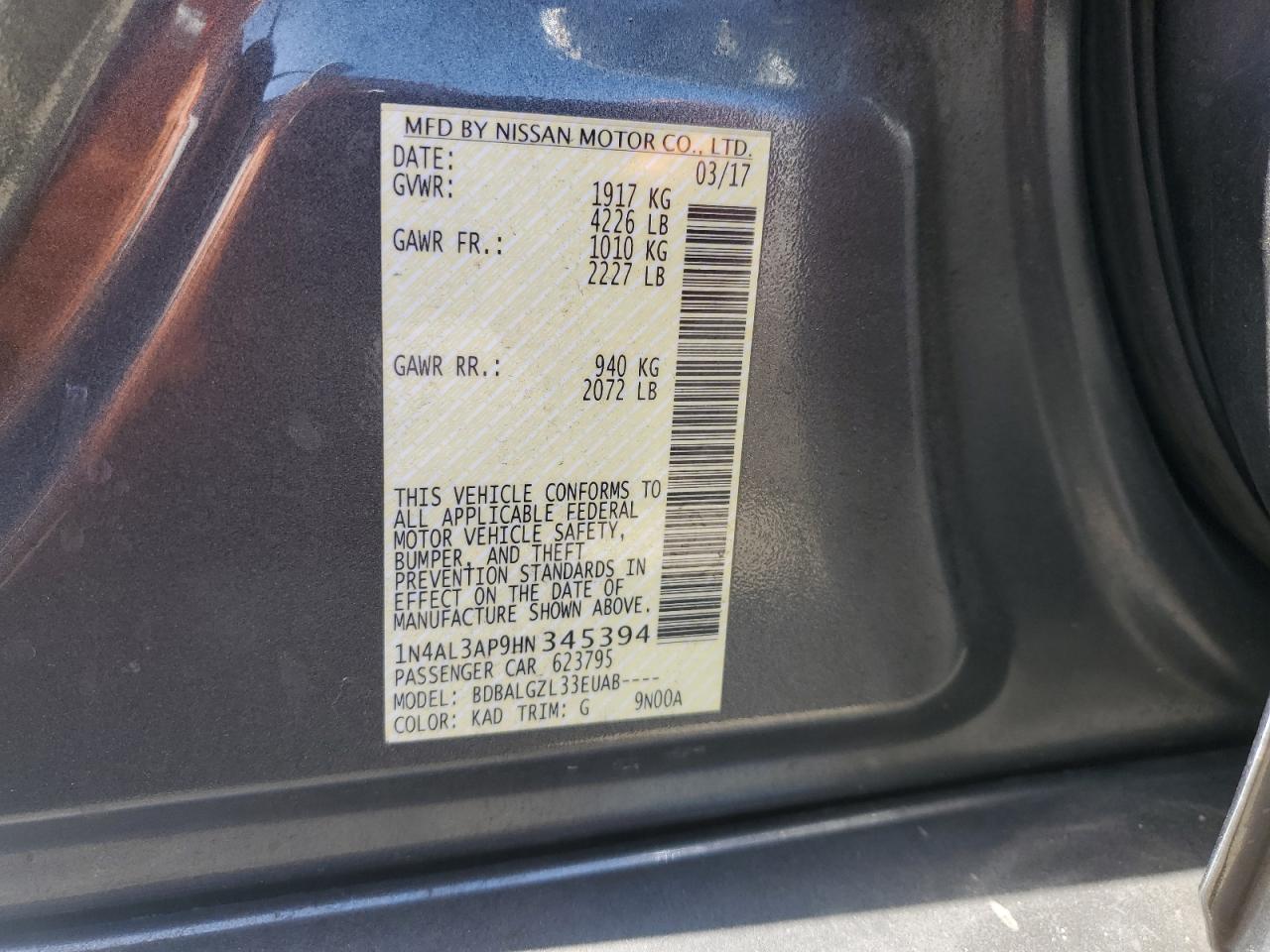 1N4AL3AP9HN345394 2017 NISSAN ALTIMA - Image 14