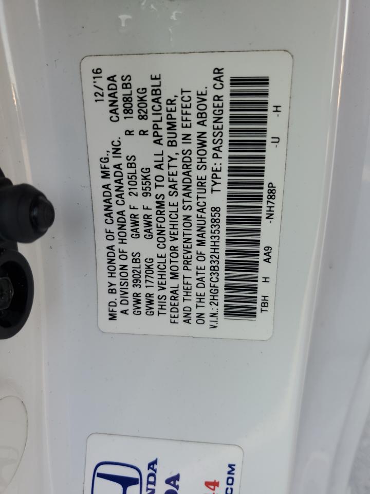 2HGFC3B32HH353858 2017 Honda Civic Ex 2HGFC3B32HH353858 2017 Honda Civic Ex