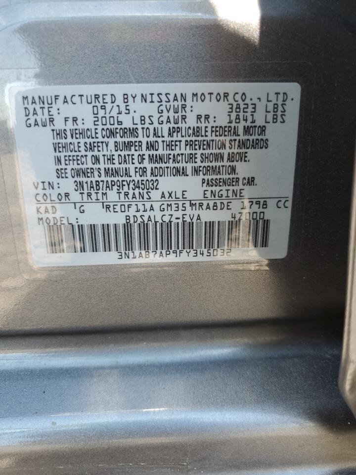 3N1AB7AP9FY345032 2015 Nissan Sentra S