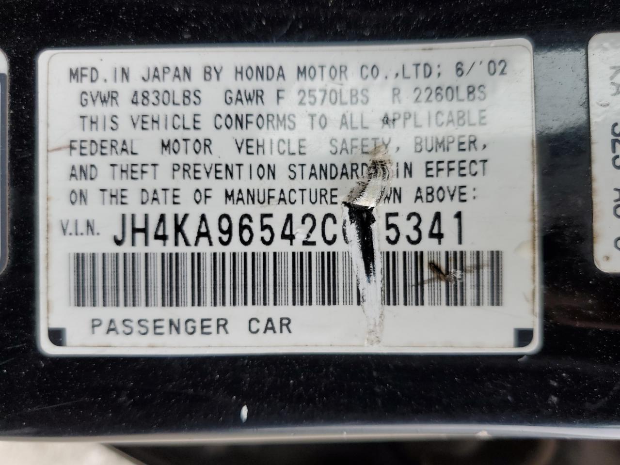 JH4KA96542C015341 2002 Acura 3.5Rl