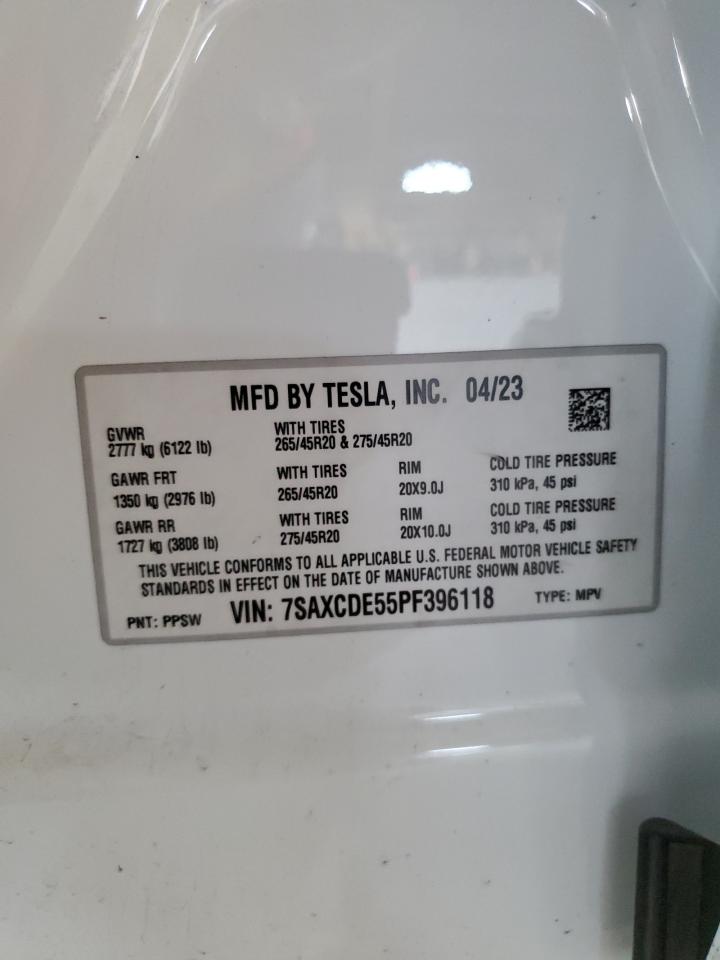 2023 Tesla Model X VIN: 7SAXCDE55PF396118 Lot: 73203704