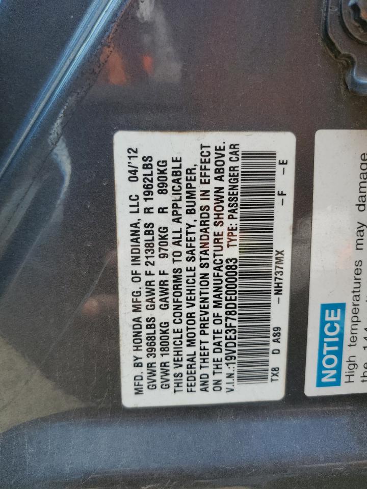 19VDE3F78DE000083 2013 Acura Ilx Hybrid Tech