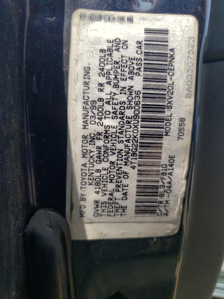 4T1BG22K0XU900636 1999 Toyota Camry Ce