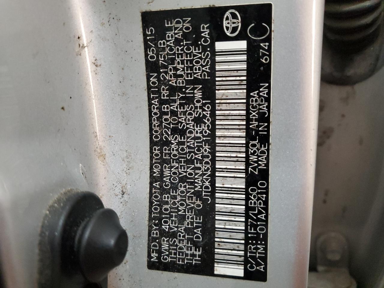 JTDKN3DU9F1956461 2015 Toyota Prius
