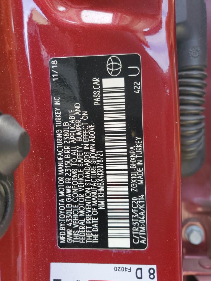 NMTKHMBX4KR078721 2019 Toyota C-Hr Xle