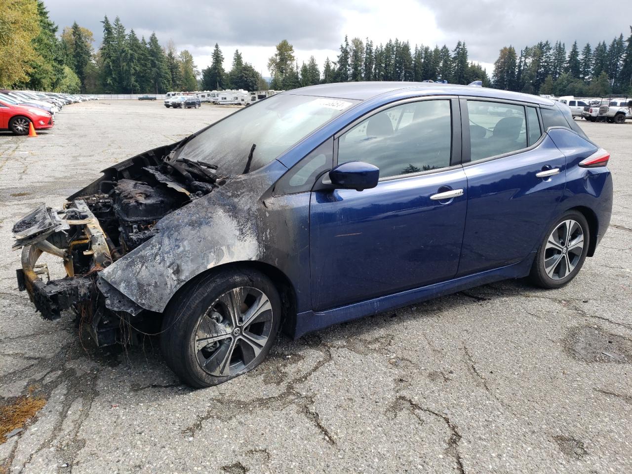 2021 Nissan Leaf Sv за продажба в Arlington, WA - Burn - Engine