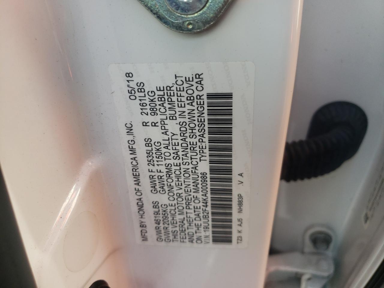 19UUB2F44KA000986 2019 Acura Tlx Technology