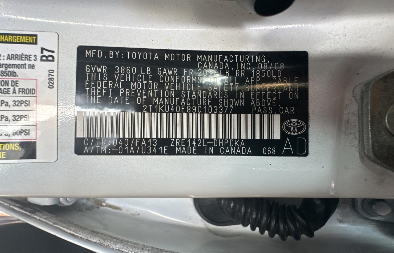 2T1KU40E89C103377 2009 Toyota Corolla Matrix