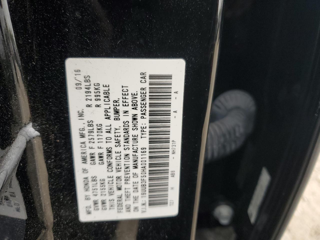 19UUB3F50HA001169 2017 Acura Tlx Tech