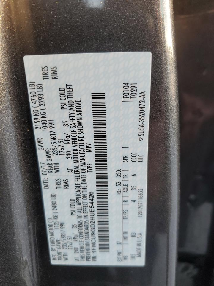 2017 Ford Escape Se VIN: 1FMCU9GD2HUE54426 Lot: 71682964