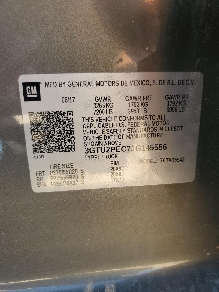 3GTU2PEC7JG145556 2018 GMC Sierra K1500 Denali