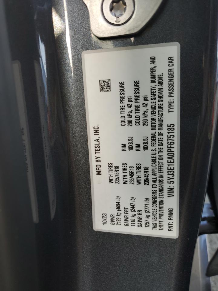 5YJ3E1EA0PF675185 2023 Tesla Model 3