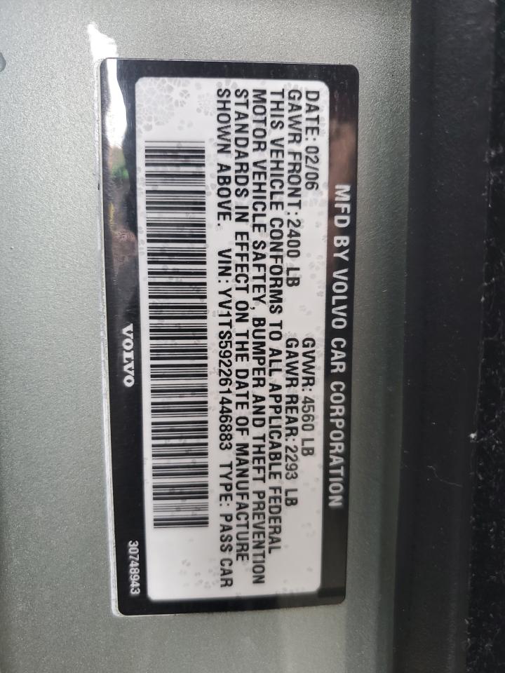 YV1TS592261446883 2006 Volvo S80 2.5T