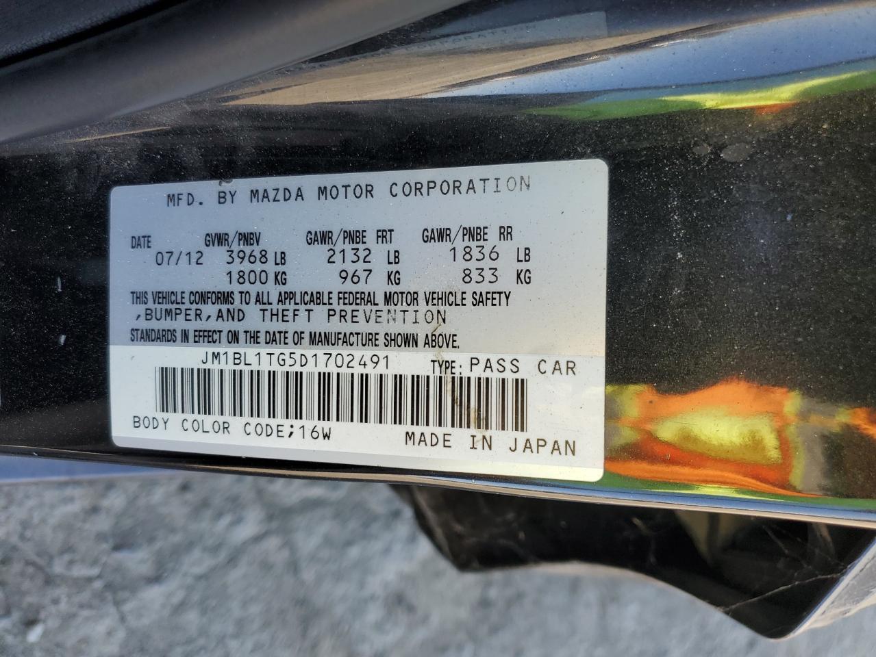 2013 Mazda 3 I VIN: JM1BL1TG5D1702491 Lot: 72756224