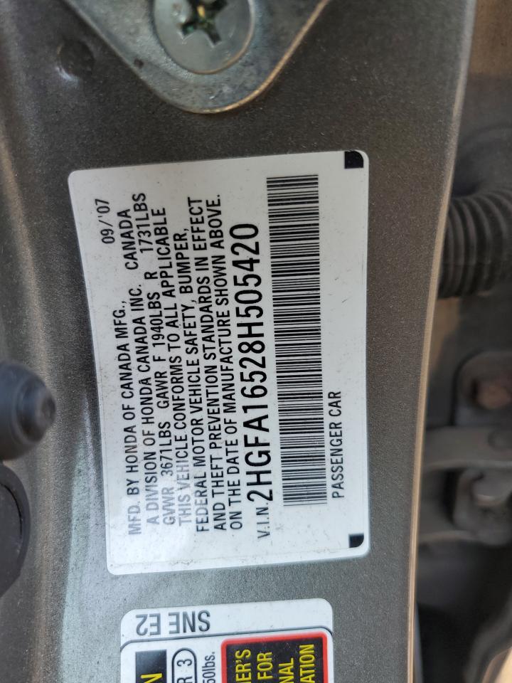 2HGFA16528H505420 2008 Honda Civic Lx